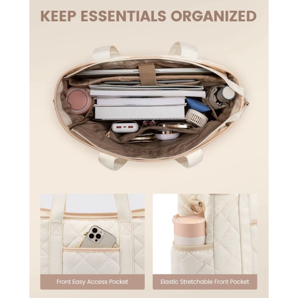 Women LOVEVOOK Tote Bag Laptop Bag Large Designer Work Bag Black - Picture 5 of 5